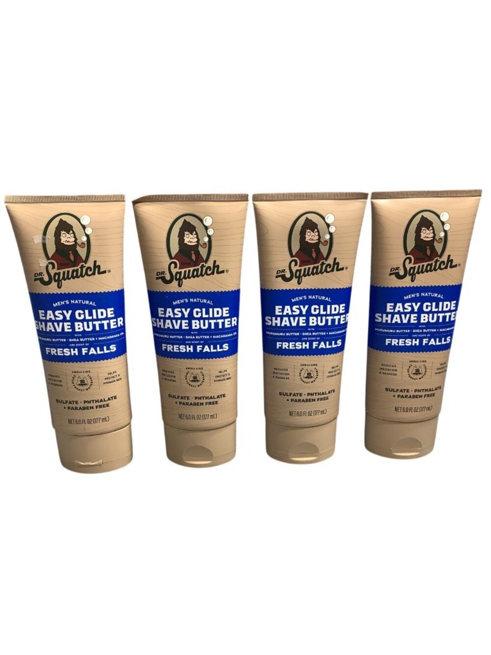 4 Dr. Squatch Fresh Falls Butter Shave Mens Natural Easy Glide 6 Oz Sulfate-Free